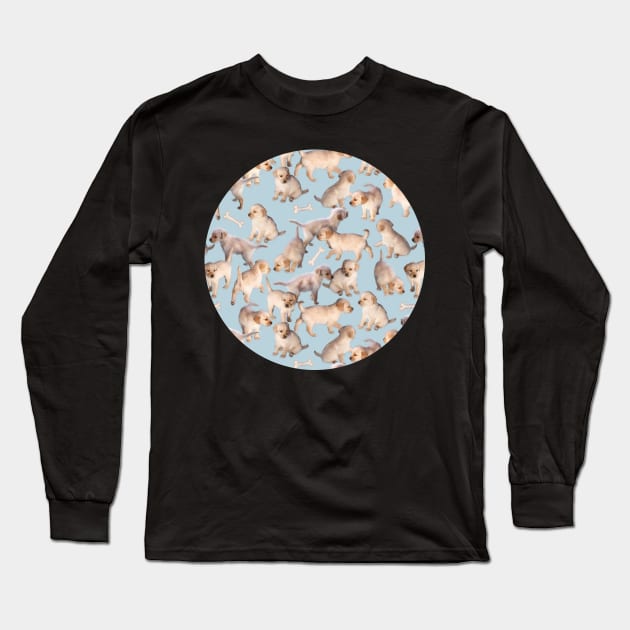 Too Many Puppies Long Sleeve T-Shirt by micklyn